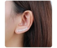  Fabulous Rectangle with CZ Stone Earrings EL-3579 